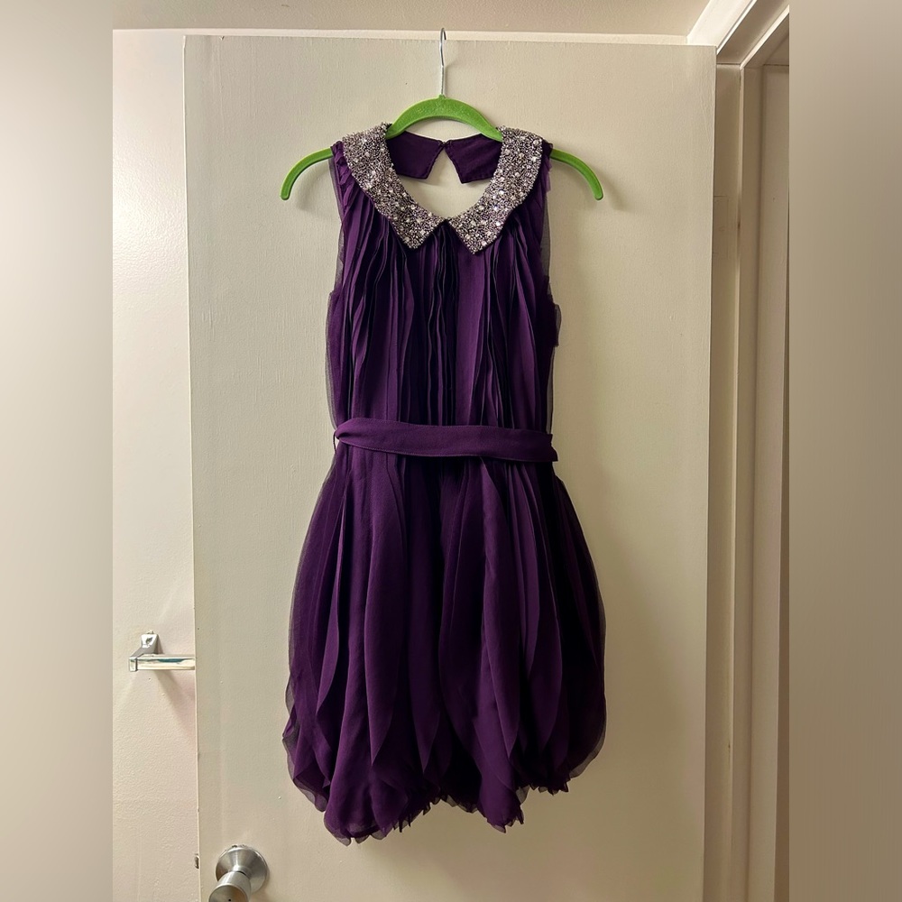 ASOS Purple Mini-Dress w/ Jeweled Collar